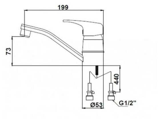 Смеситель для раковины (умывальника) KAISER Leon 19310, рычажный фотография 4