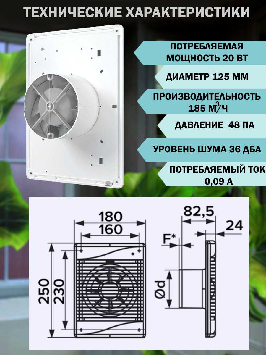 Вентилятор вытяжной ERA STANDARD 5S C (D 125 мм) фотография 12