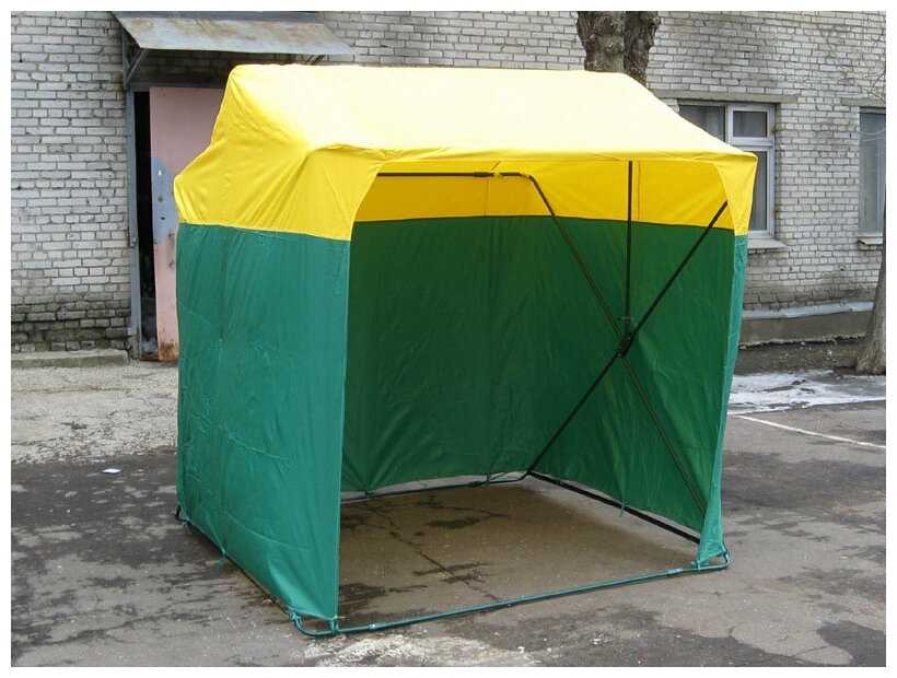 Палатка торговая 2,0х2,0 P(кабриолет) (Зеленый/Желтый)