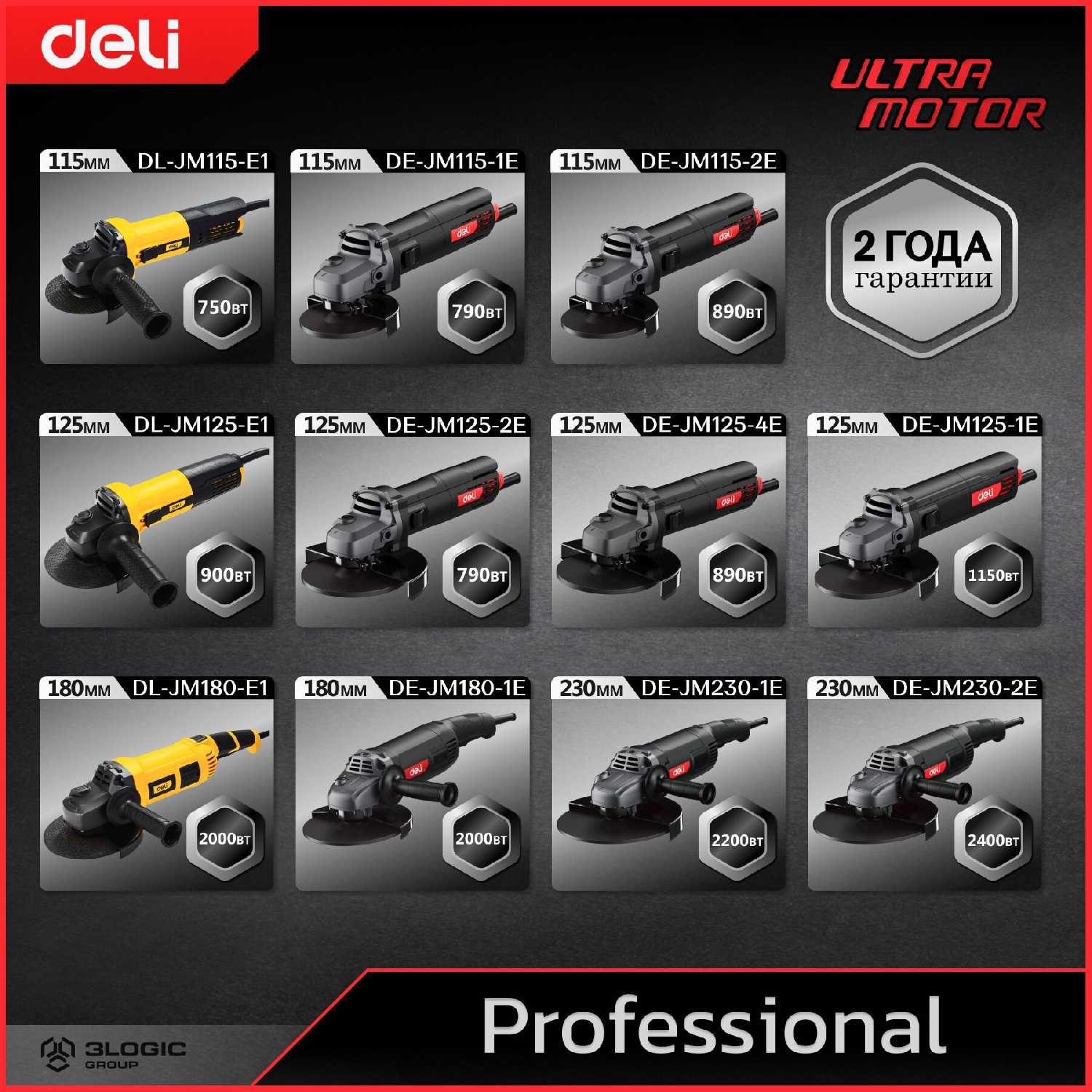 Профессиональная угловая шлифмашина DELI DE-JM115-1E (134514) фотография 9