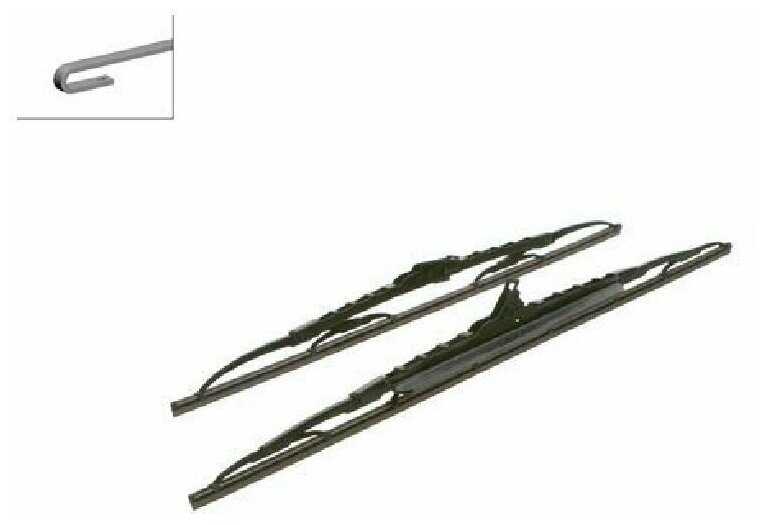 Щетка стеклоочистителя каркасная Bosch Twin Spoiler 606S, 2 шт. фотография 3