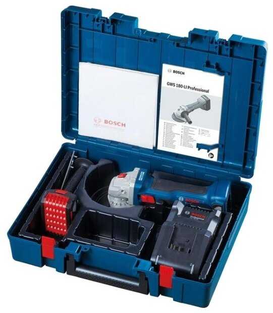 Аккумуляторная УШМ BOSCH GWS 180-Li 4.0Ач x1, 125 мм (06019H90R1) фотография 6