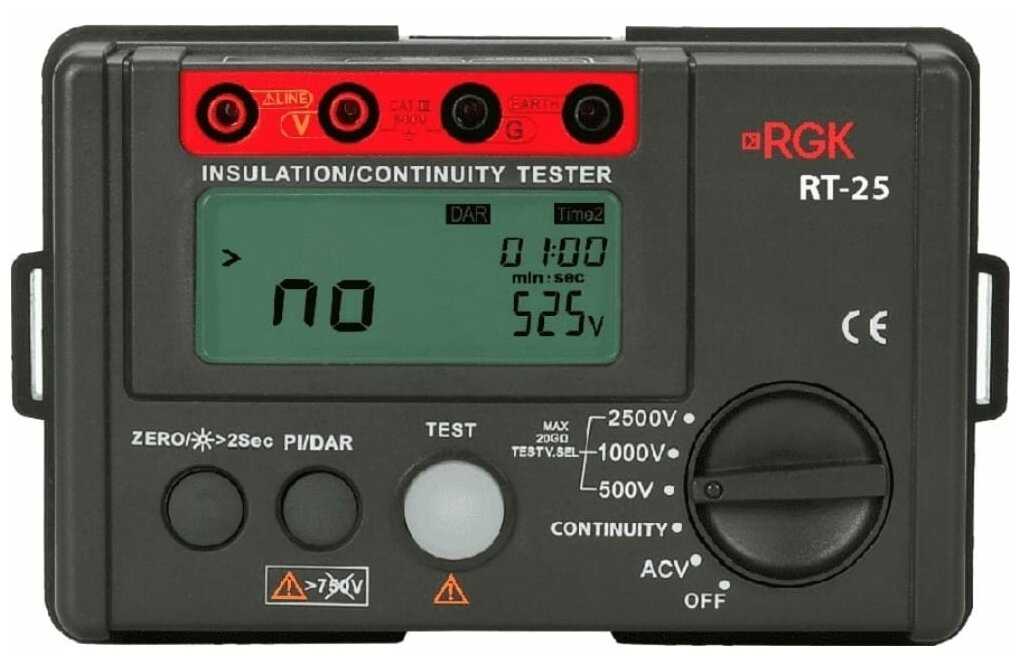 Мегаомметр цифровой RGK RT-25 фотография 9