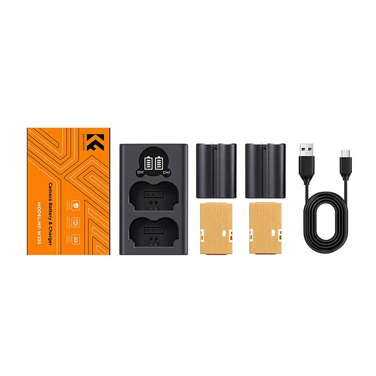Зарядное устройство + аккумуляторы K&F Concept NP-W235 [2 шт. аккумуляторов] фотография 1