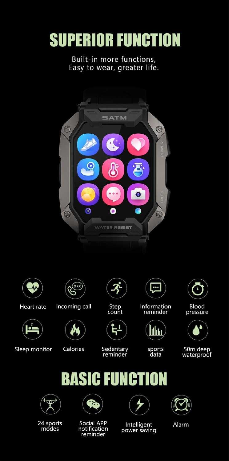 Умные часы LIGE LIGE 5ATM (Camouflage Black) фотография 7