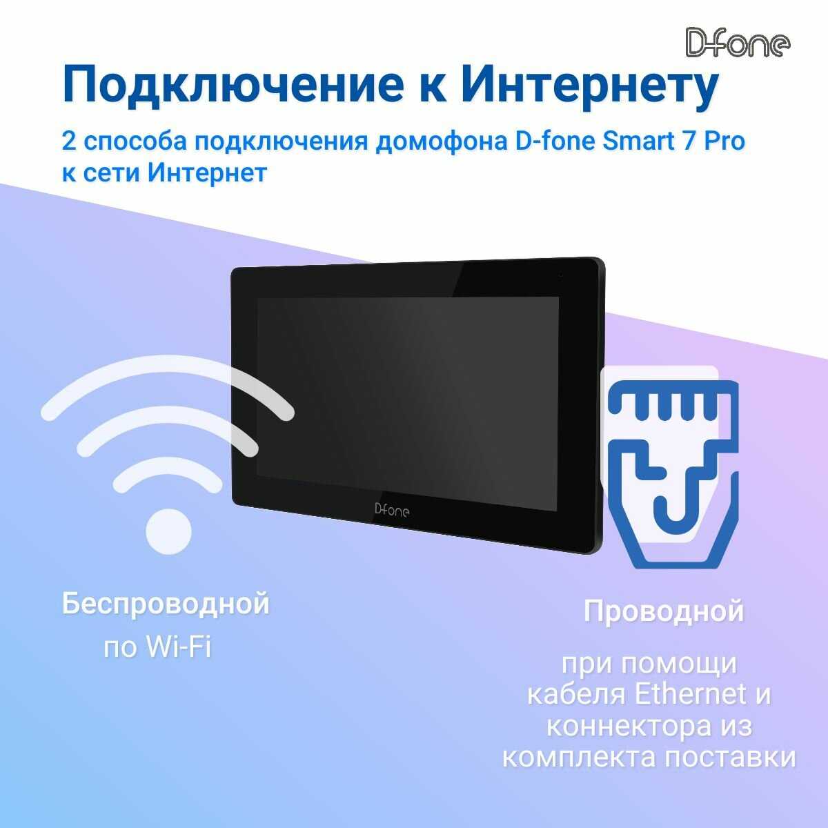 Комплект видеодомофона D-fone Smart 7 Kit (состав: монитор Smart 7 + панель Bell 20 Графит) фотография 23