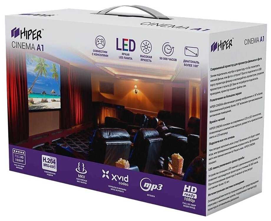 Проектор HIPER Cinema A1 (800x480, 1000:1, 1500 лм) фотография 4