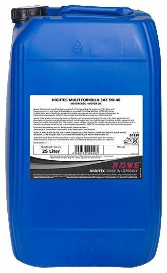 Синтетическое моторное масло ROWE Hightec Multi Formula SAE 5W-40 фотография 4
