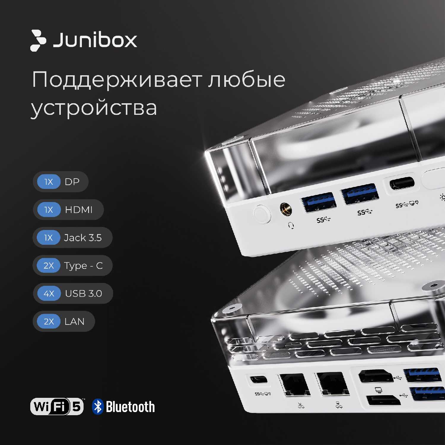 Мини ПК JuniBox i12 (AMD Ryzen 9 5900HX, RAM 16 ГБ, SSD 512 ГБ) фотография 13