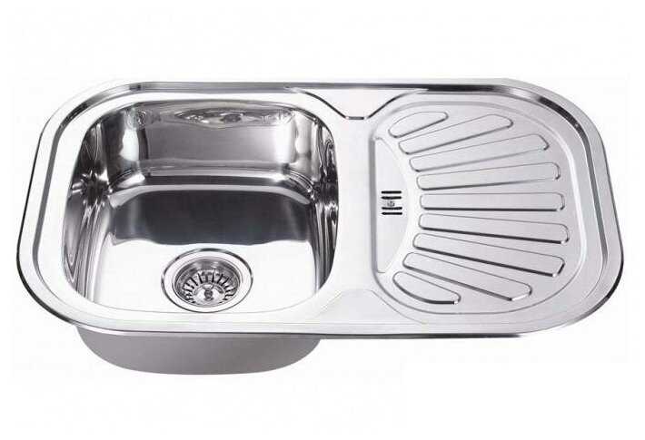 Мойка кухонная врезная нержавеющая сталь SINKLIGHT N 7549 R 0.8/180 1P правая глянец