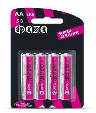 Элемент питания алкалиновый ФАZА LR 6 Super Alkaline BL-4 (4895205000285) фотография 1