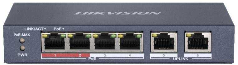 Коммутатор Hikvision DS-3E0106P-E/M 6x100Mb 4PoE+ 35W неуправляемый фотография 7