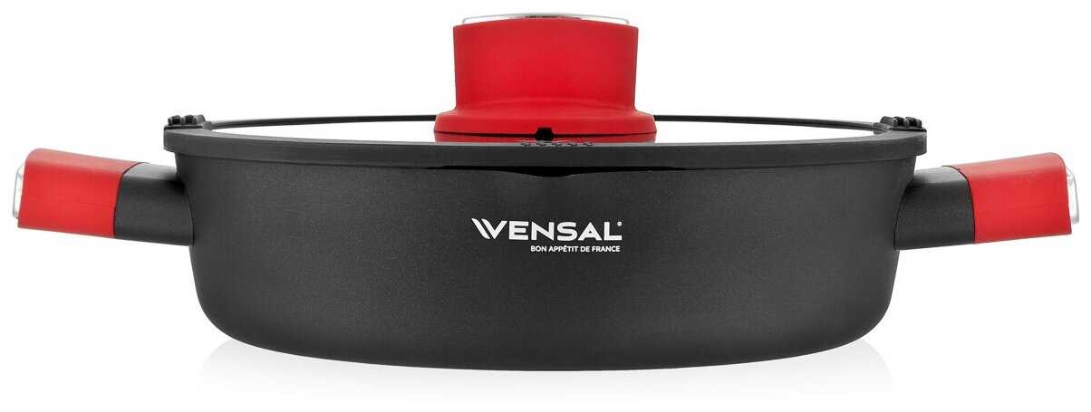 Сотейник с крышкой Vensal VS1026 Velours rouge кованый, 24 см фотография 1