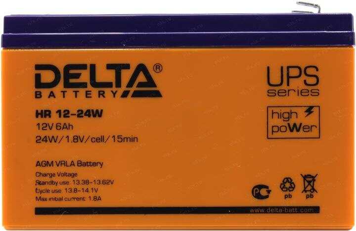 Аккумуляторная батарея DELTA Battery HR 12-24W (12В 6 А·ч) фотография 17