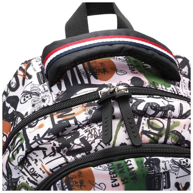 Рюкзак TORBER CLASS X, черно-белый с рисунком, полиэстер, 45 x 30 x 18 см TORBER MR-T2743-WHI-BLK фотография 4