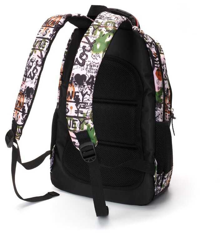 Рюкзак TORBER CLASS X, черно-белый с рисунком, полиэстер, 45 x 30 x 18 см TORBER MR-T2743-WHI-BLK фотография 5