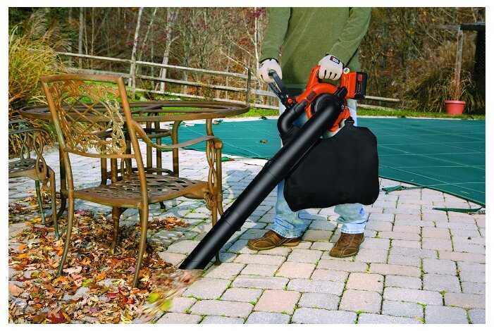 Аккумуляторная воздуходувка BLACK+DECKER GWC3600L20-QW фотография 3