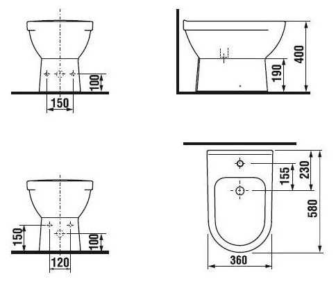 Биде напольное Jika Mio 832712000304 с вертикальным выпуском фотография 1