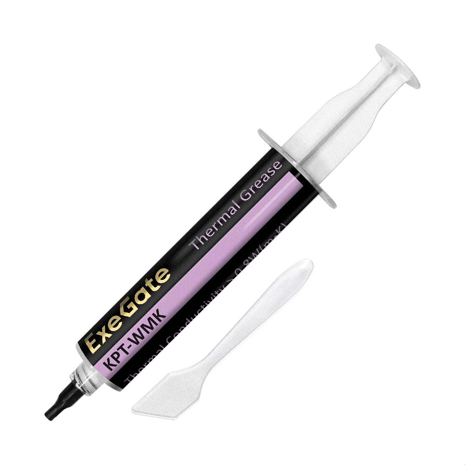 Термопаста ExeGate KPT-WMK [0,8 Вт/(мК), 8г, шприц с лопаткой] фотография 3