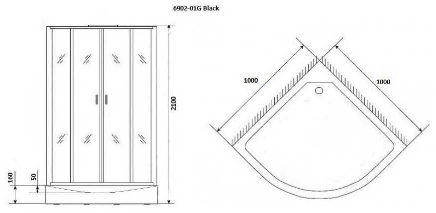 Душевая кабина Niagara NG- 6902-01G BLACK 100x100 фотография 3