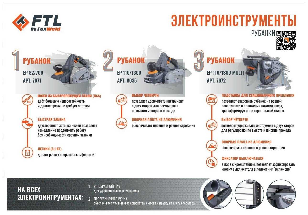 Аккумуляторный рубанок FTL EP 82/700 (7071) фотография 17