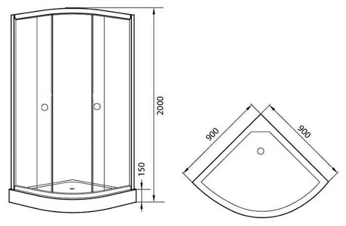 Душевой уголок Agger A01-090MCR низкий поддон 90см*90см фотография 3