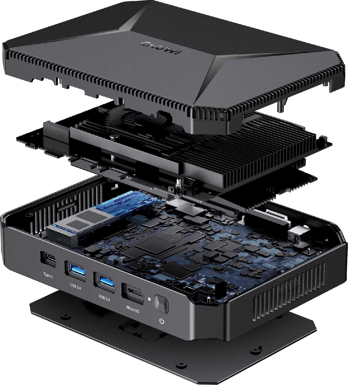 ПК Chuwi HeroBox N100 (0.8) 8Gb SSD256Gb UHDG CR Windows 11 Professional GbitEth WiFi BT фотография 4