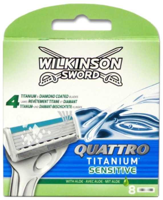 Wilkinson Sword Quattro Titanium*Sensitive/Сменные кассеты для бритвы (8 шт)