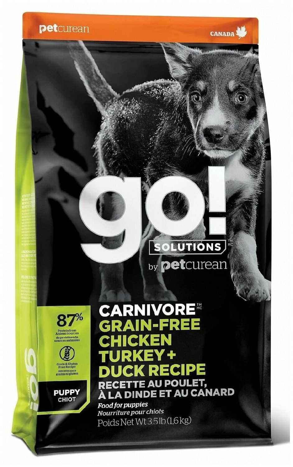 Корм для щенков GO! Carnivore (курица, индейка, утка)