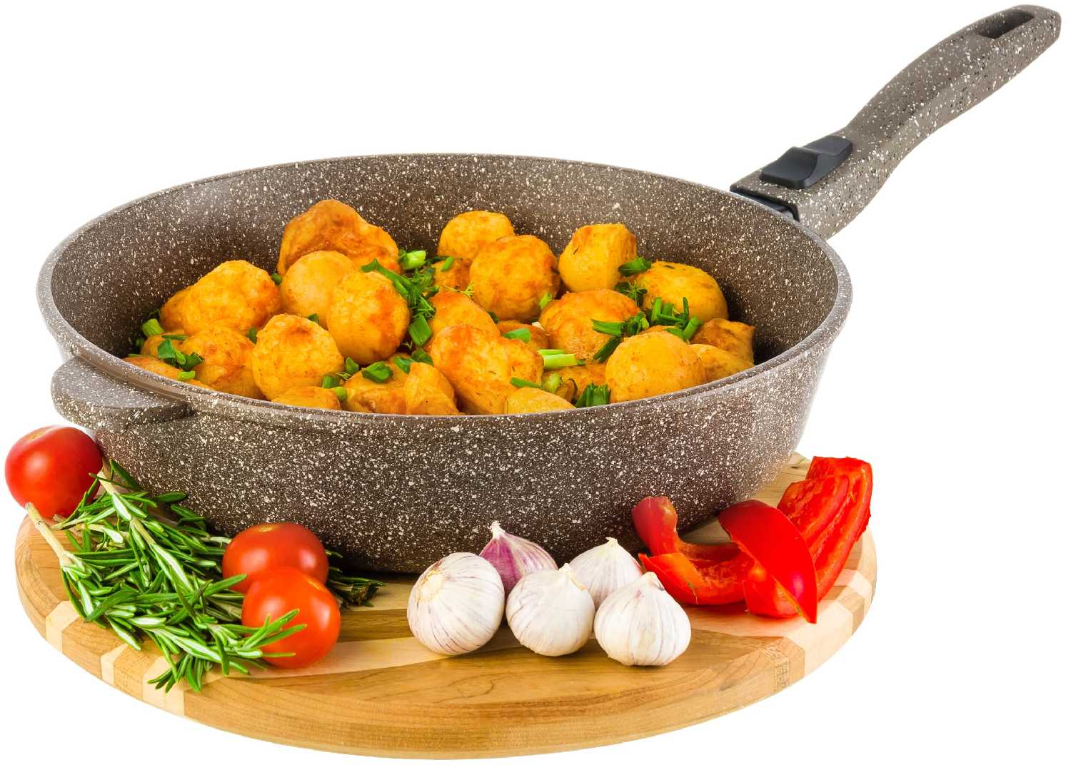 Сковорода глубокая 28 см Elan Gallery гармония вкуса Коричневый опал, съёмная ручка