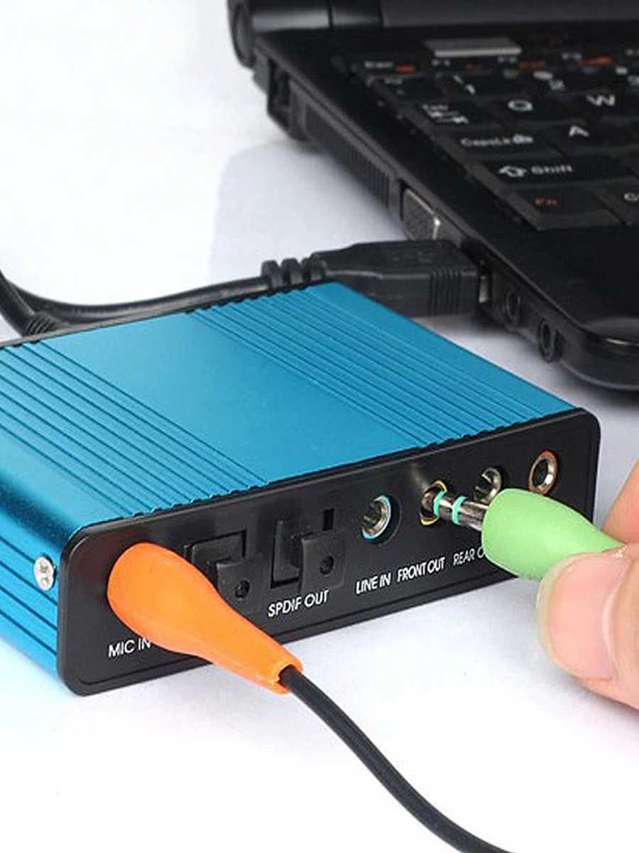 Профессиональная звуковая карта USB 6-канальная 5,1 оптическая внешняя (CM6206) фотография 2