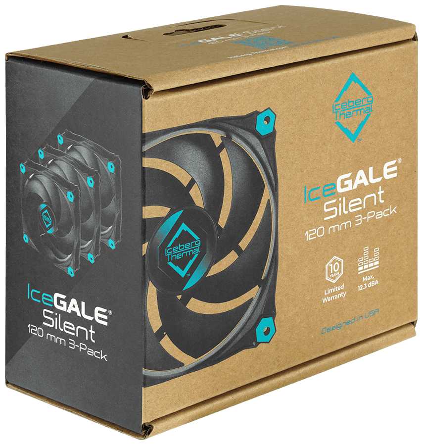 Вентилятор для корпуса Iceberg Thermal IceGALE Silent 120 мм Black 3 шт IceGALESilent120mm3P фотография 5