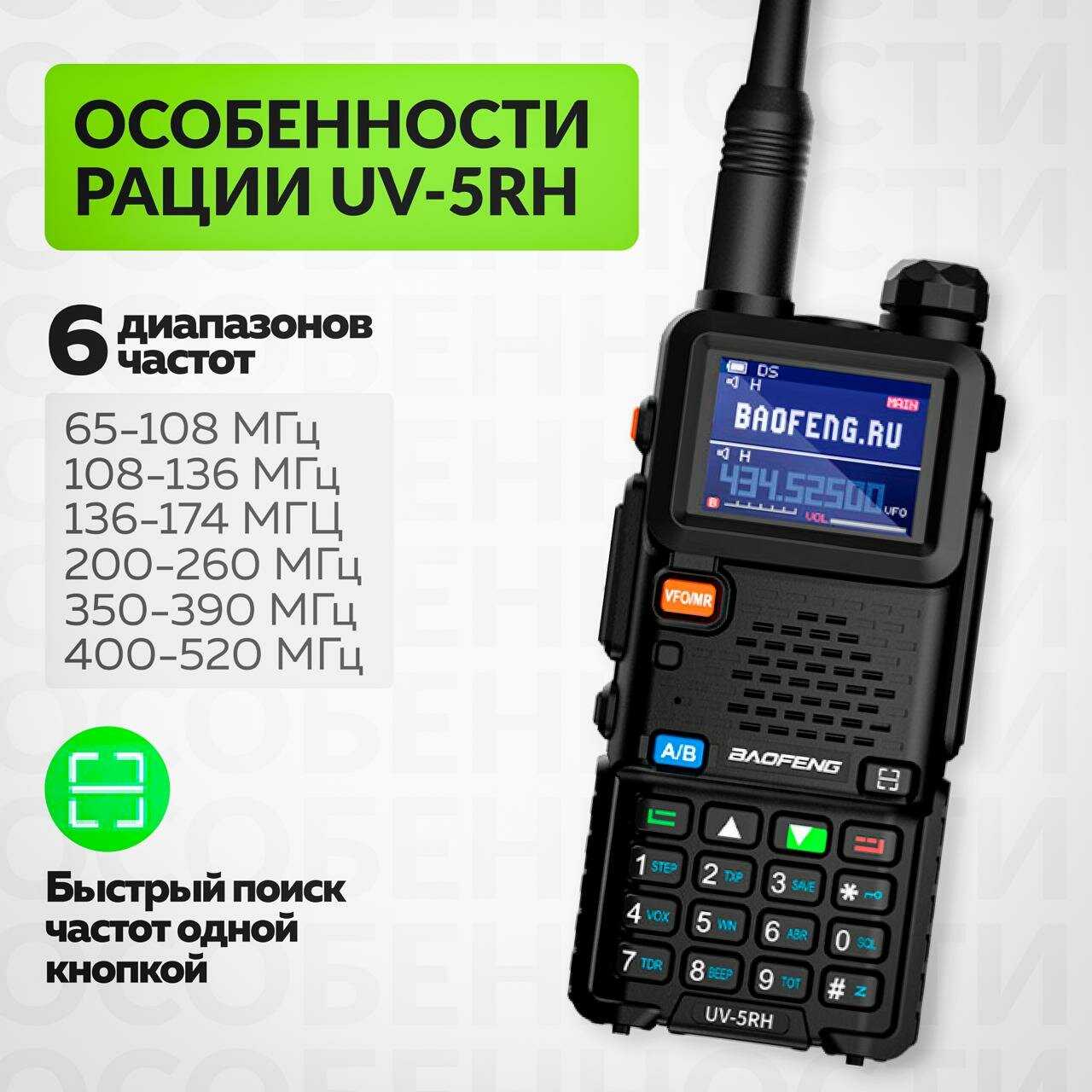 Рация Baofeng UV-5RH 10W фотография 3