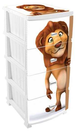 Бельевой комод РОССПЛАСТ Декор Лев РП-451