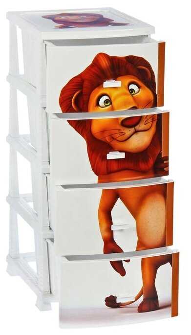 Бельевой комод РОССПЛАСТ Декор Лев РП-451 фотография 1