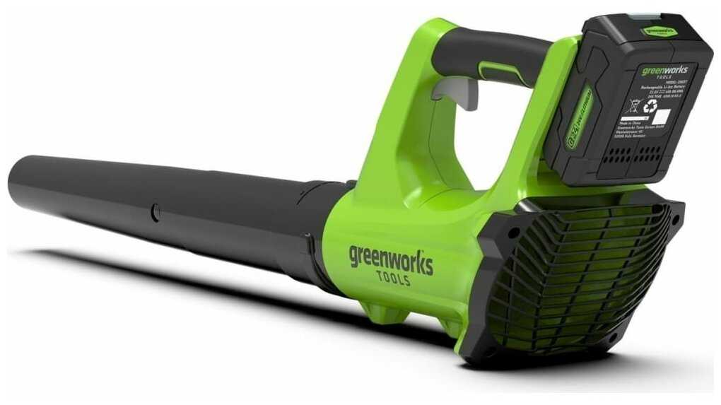 Аккумуляторная воздуходувка Greenworks 2404807, 24 В, без АКБ и ЗУ фотография 5