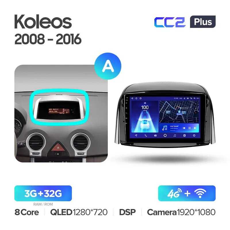 Магнитола TEYES CC2 Plus (Koleos CC2p 32G-A)