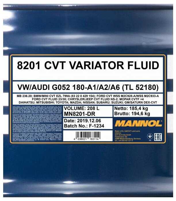 Масло трансмиссионное Mannol CVT Variator Fluid фотография 7