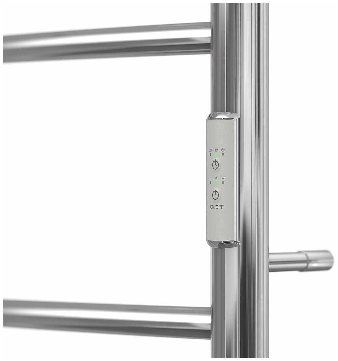 Полотенцесушитель электрический Point PN04846P П3 400x600 с полкой, диммер справа, хром фотография 3