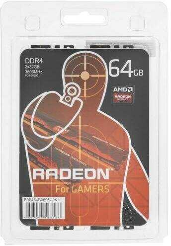 Оперативная память AMD Radeon R9 Gaming Series 64 ГБ DDR4 DIMM CL18 (R9S464G3606U2K) фотография 4