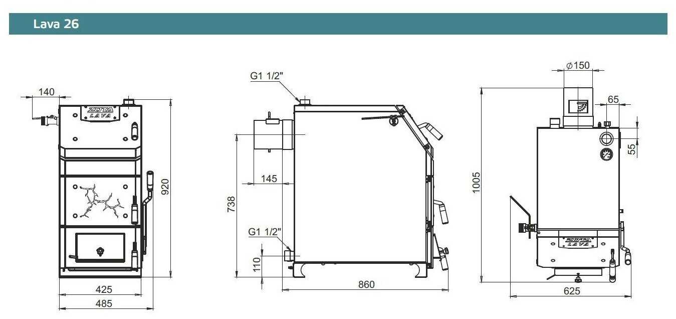 Твердотопливный котел ZOTA Lava 26 фотография 2