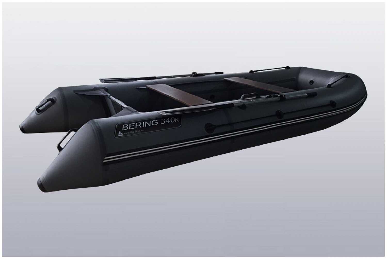 Надувная, под мотор лодка из ПВХ для рыбалки Bering (Беринг) 340К пол-книжка фотография 1