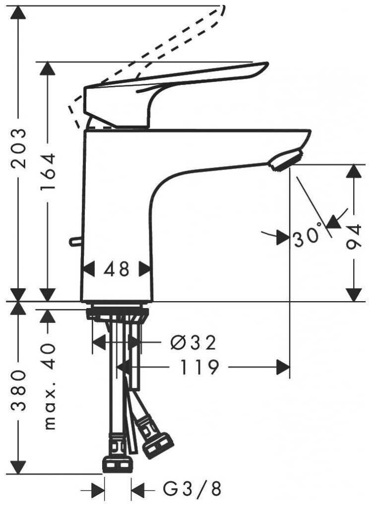 Смеситель hansgrohe Logis SET E 100 (c) 71178000+71415000+26532400, фотография 4