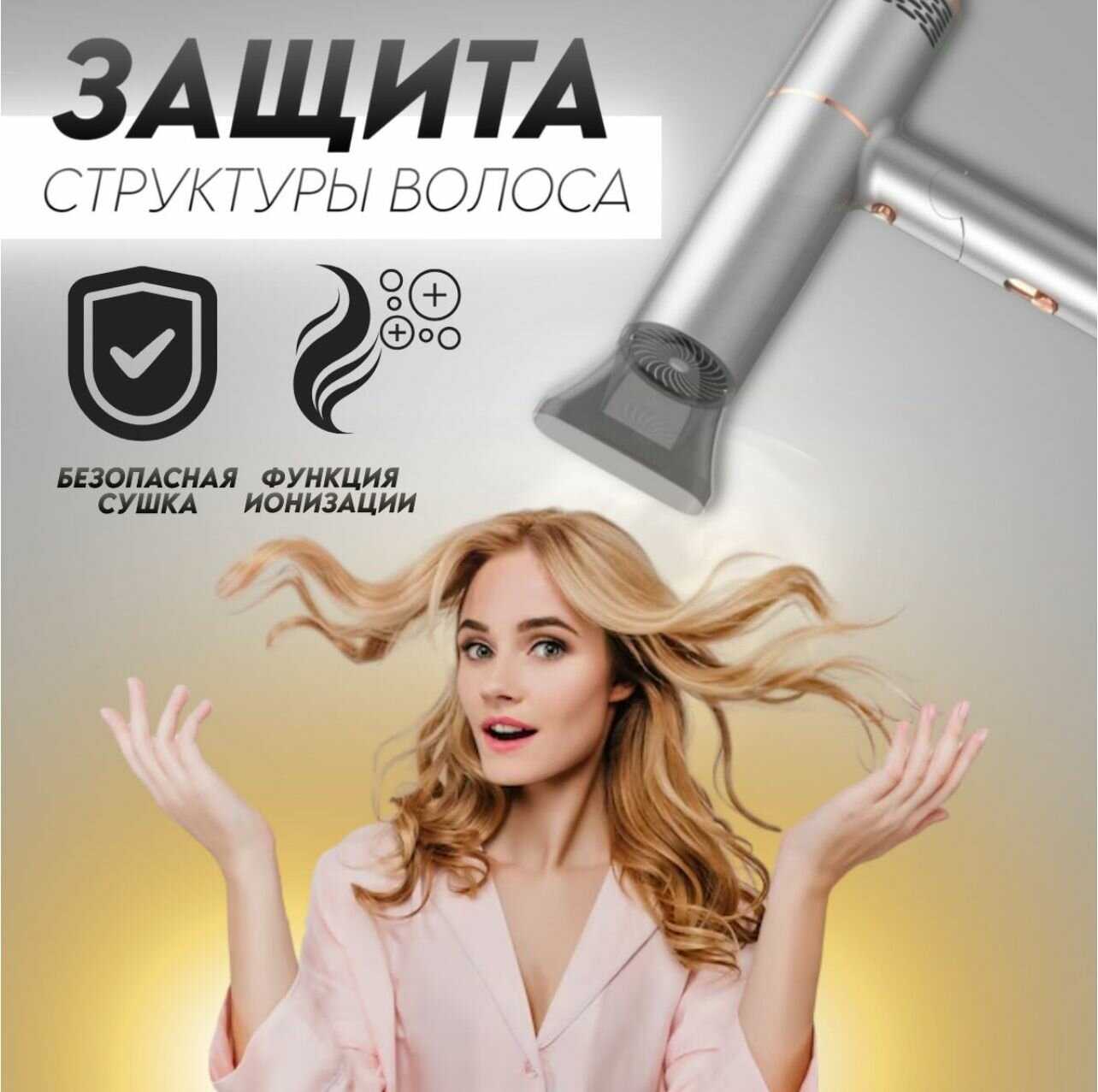 Фен для волос CRONIER профессиональный дорожный складной 1500Вт фотография 4