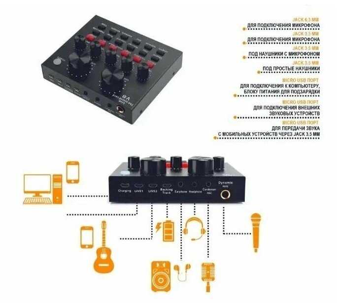 Внешняя звуковая карта Sound card V8 фотография 5