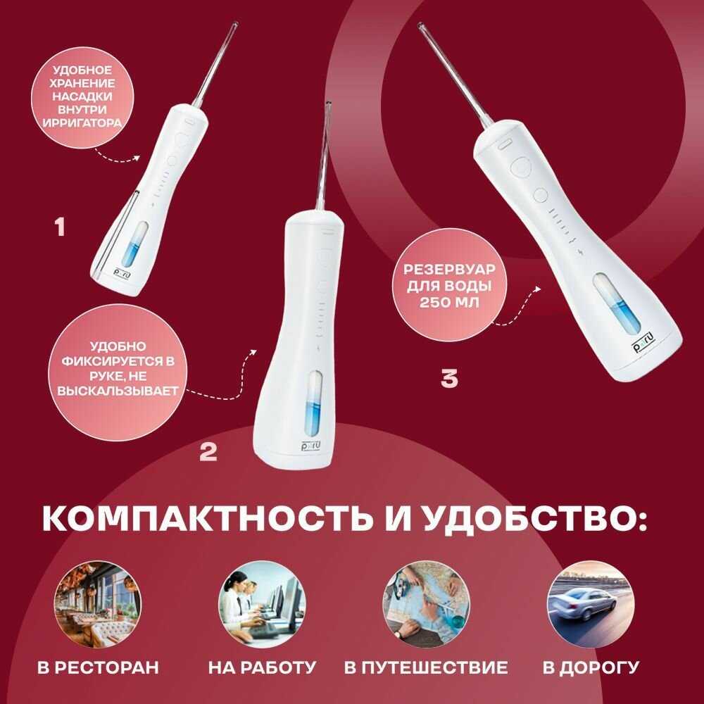 Ирригатор медицинский Xiaomi Портативный (8 насадок, 6 режимов регулировки) фотография 3