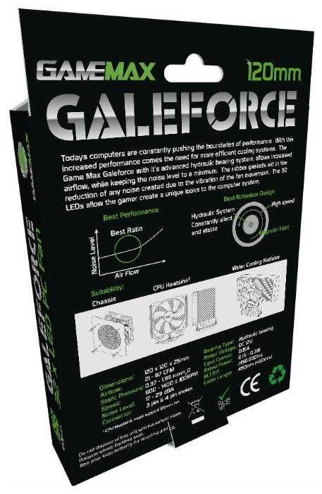 Вентилятор для корпуса GameMax Galeforce 32 x Green LED фотография 4