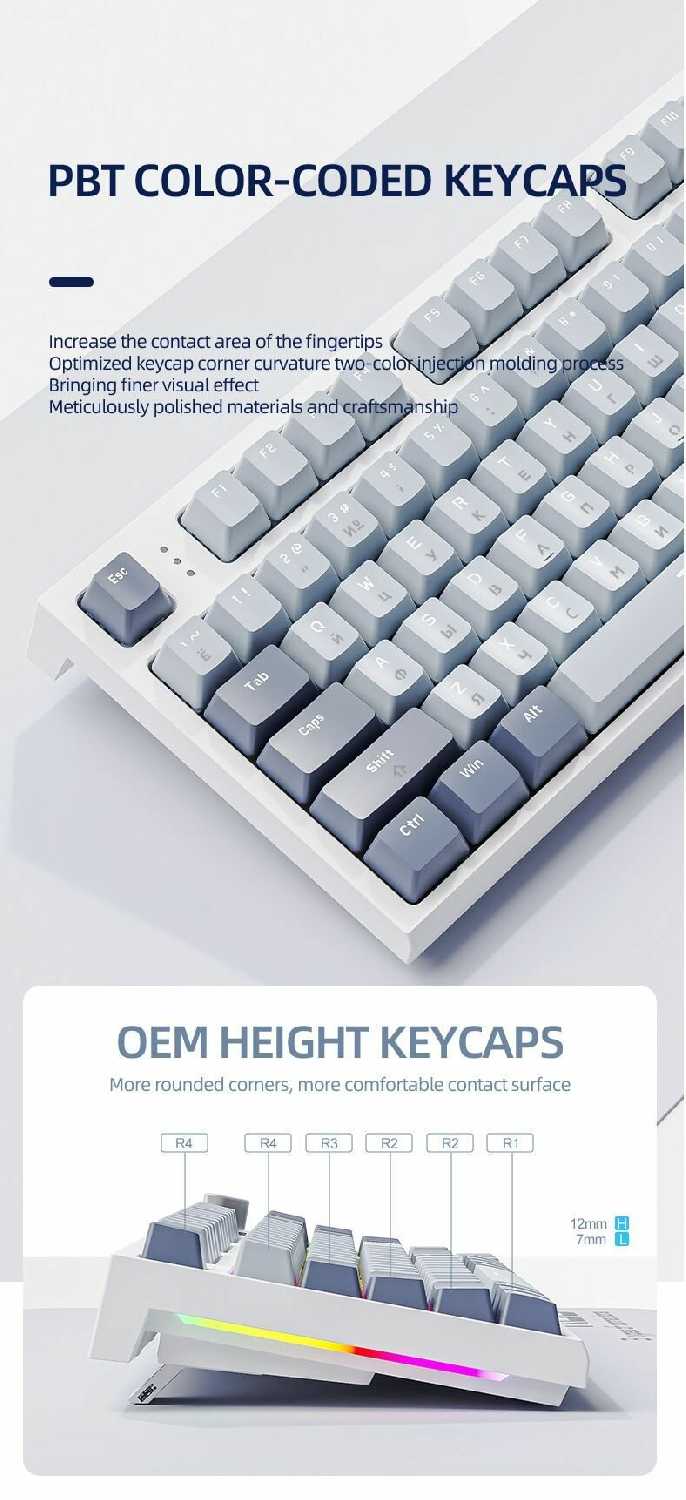 Игровая беспроводная клавиатура ATTACK SHARK K86 (GX Blue switch) фотография 25