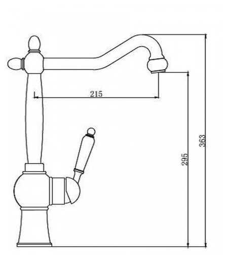 Смеситель для кухни (мойки) KAISER Wood 61033 (хром/дуб), рычажный фотография 1