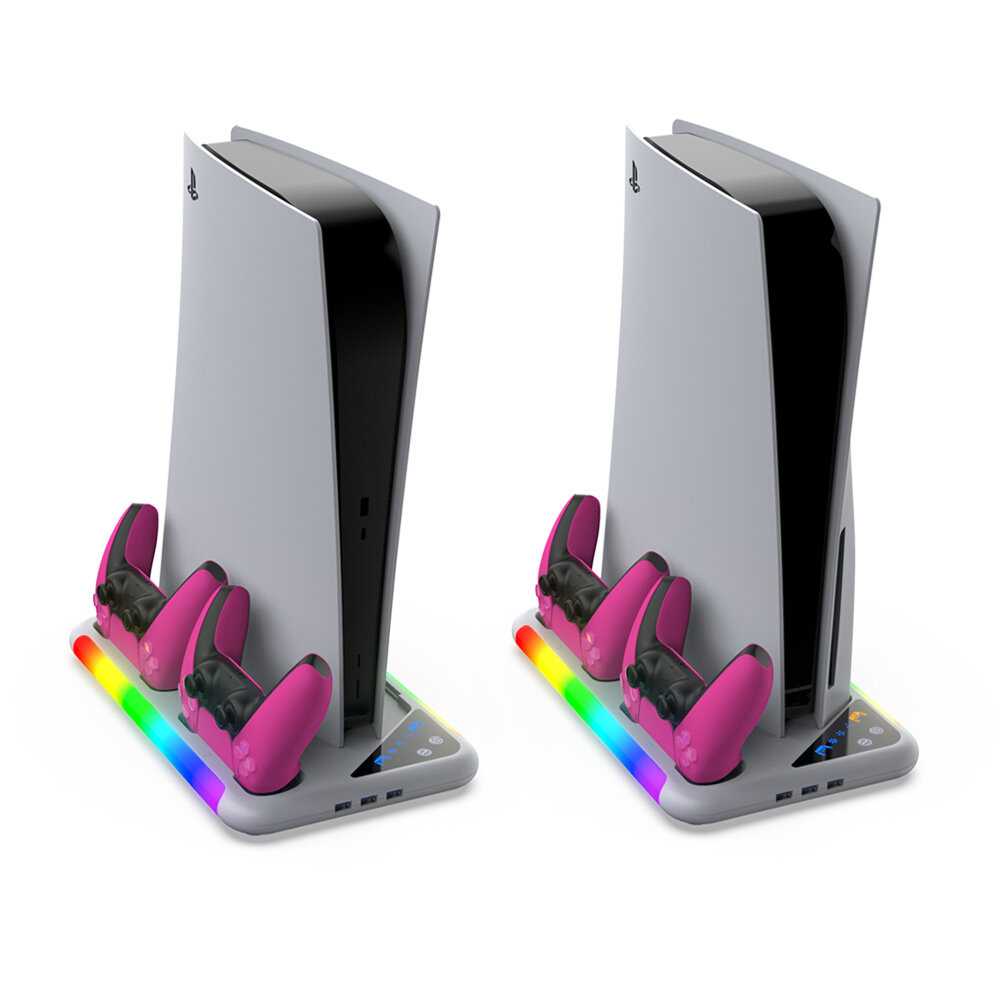 Стенд DOBE PS5 Stand [PS5/PS5 Slim, охлаждение, док-станция, RGB]
